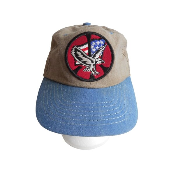 Vintage Trucker Baseball Hat Cap Snapback Adjustable Eagle Flag Peace USA Made - Picture 1 of 6